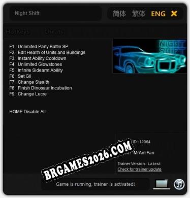 Cheats Night Shift - Trainer v1.4 por MrAntiFan