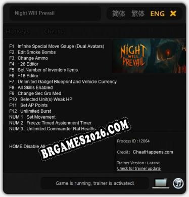 Night Will Prevail Trainer +15 by CheatHappens.com [Última versão]