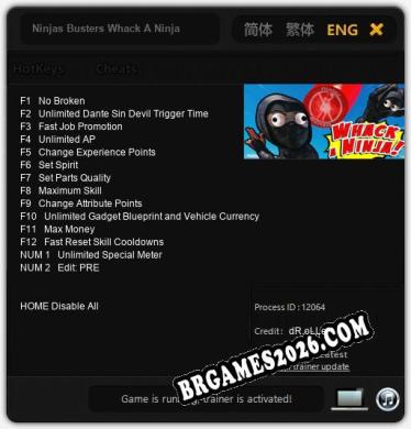 Ninjas Busters Whack A Ninja: Trainer +14 [v1.4]