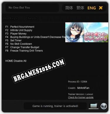 Cheats No One But You - Trainer v1.7 por MrAntiFan