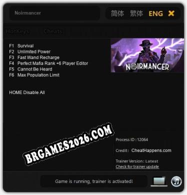 Noirmancer Trainer - 6 funções [Download Gratuito]