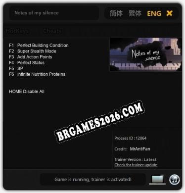 Notes of my silence Trainer +6 by MrAntiFan [Última versão]