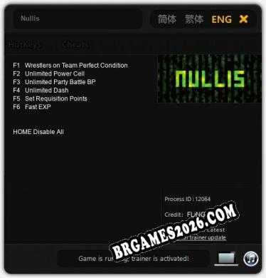 Trainer Nullis [PC] - 6 funções ativas