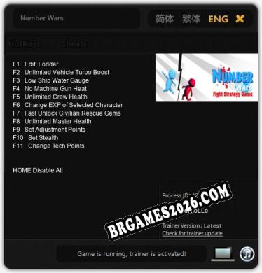 Trainer e cheats para Number Wars - 11 opções