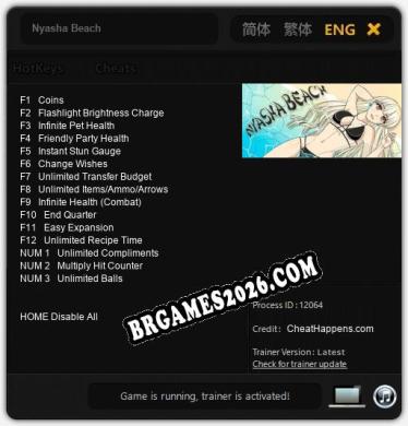 Nyasha Beach Trainer +15 by CheatHappens.com [Última versão]