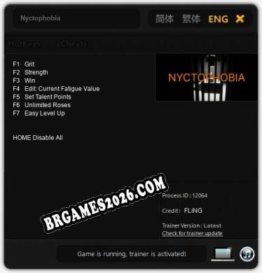 Trainer para Nyctophobia [v1.0.3]