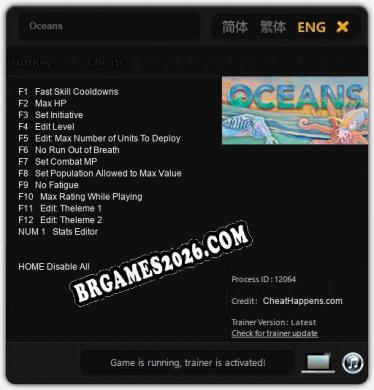 Oceans: Trainer Atualizado v1.3 (todos os cheats)