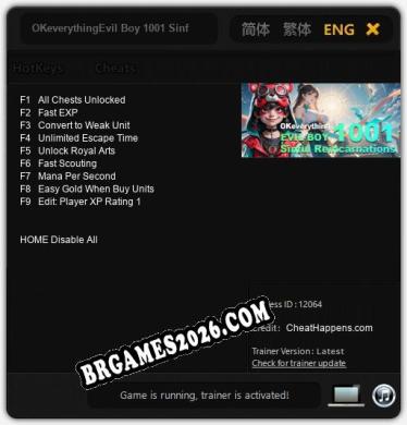 OKeverythingEvil Boy 1001 Sinful Reincarnations: TRAINER E CHEATS (V1.0.74)