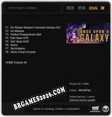 Trainer para Once Upon a Galaxy [v1.0.7]