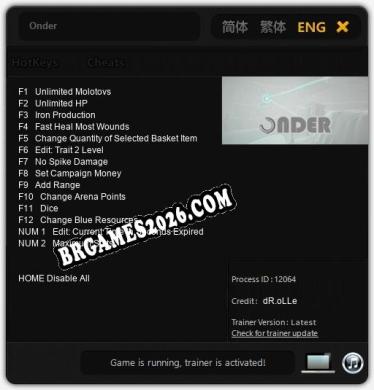 Onder: Trainer Atualizado v1.3 (todos os cheats)