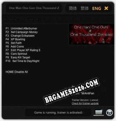 One Man One Gun One Thousand Zombies Trainer +10 by MrAntiFan [Última versão]