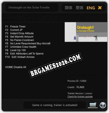 Cheats e trainer Onslaught on the Solar Frontier +10 [Verificado funcionando]