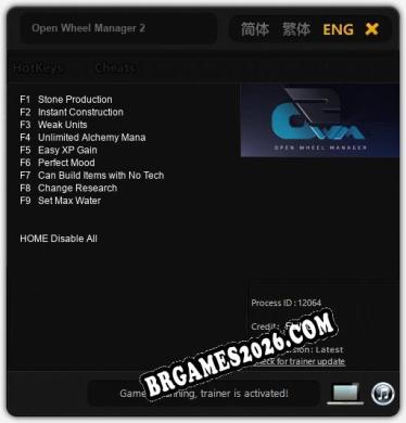 Open Wheel Manager 2: TRAINER E CHEATS (V1.0.94)