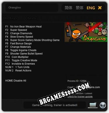 Trainer Orangino [PC] - 14 funções ativas