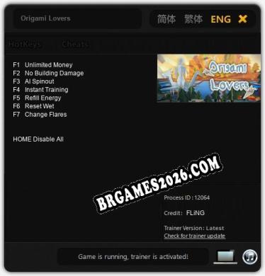 Origami Lovers: TRAINER E CHEATS (V1.0.74)