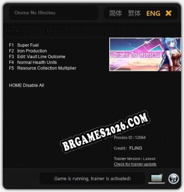 Trainer Otome No Himitsu [PC] - 5 funções ativas