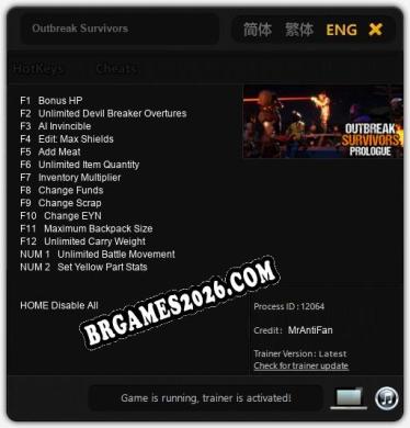 Outbreak Survivors: Trainer +14 [v1.3]