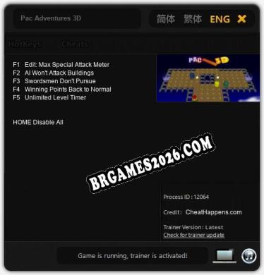 Pac Adventures 3D: Trainer Completo (v2.0.23)