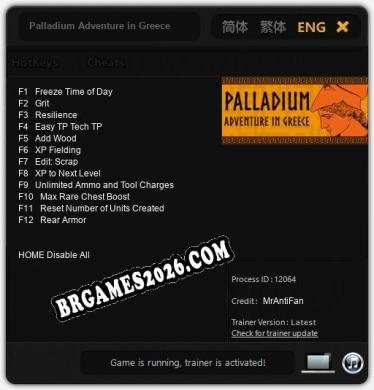 Trainer para Palladium Adventure in Greece [v1.0.1]