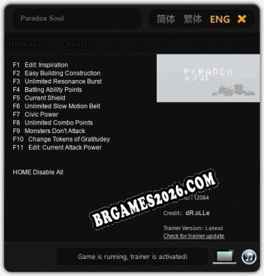 Trainer para Paradox Soul [v1.0.2]