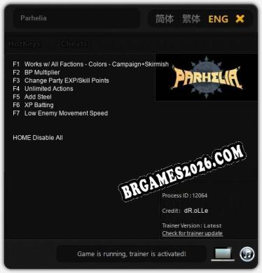 Cheats e trainer Parhelia +7 [Verificado funcionando]