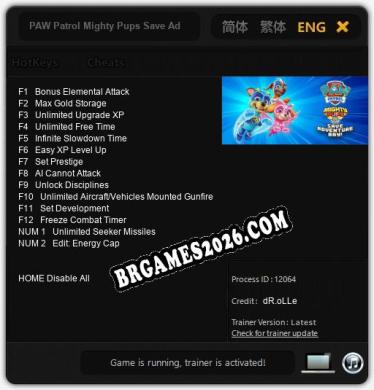 Cheats PAW Patrol Mighty Pups Save Adventure Bay - Trainer v5.7 por dR.oLLe
