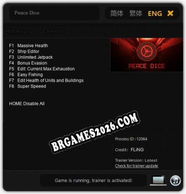 Peace Dice: TRAINER E CHEATS (V1.0.65)