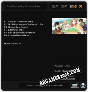 Peachleaf Valley Seeds of Love a farming inspired otome: TRAINER E CHEATS (V1.0.44)