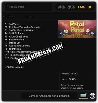 Petal by Petal: TRAINER E CHEATS (V1.0.90)