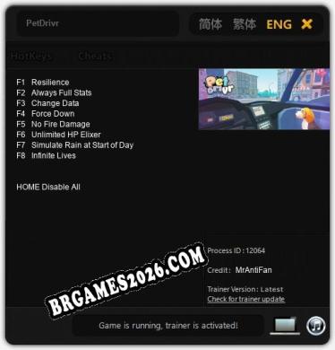 Cheats PetDrivr - Trainer v1.5 por MrAntiFan