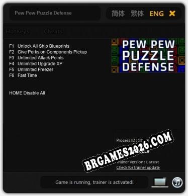 Pew Pew Puzzle Defense: Trainer Atualizado v1.4 (todos os cheats)