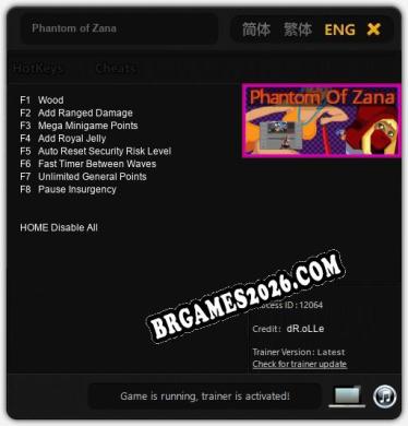 Cheats Phantom of Zana - Trainer v1.7 por dR.oLLe