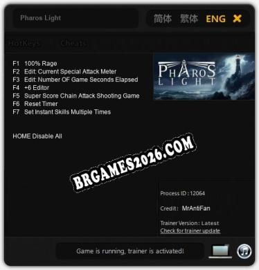 Trainer Pharos Light [PC] - 7 funções ativas