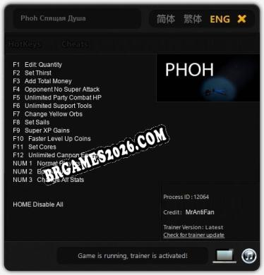 Trainer Phoh Спящая Душа [PC] - 15 funções ativas