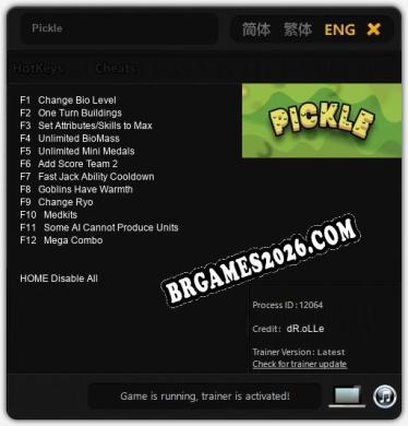 Cheats e trainer Pickle +12 [Verificado funcionando]