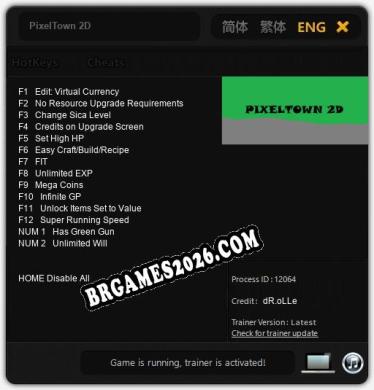 Cheats e trainer PixelTown 2D +14 [Verificado funcionando]