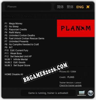 Trainer Planum [PC] - 15 funções ativas