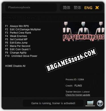 Plastomorphosis: Trainer Completo (v1.0.94)