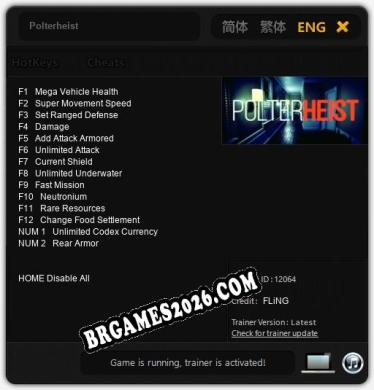 Cheats e trainer Polterheist +14 [Verificado funcionando]