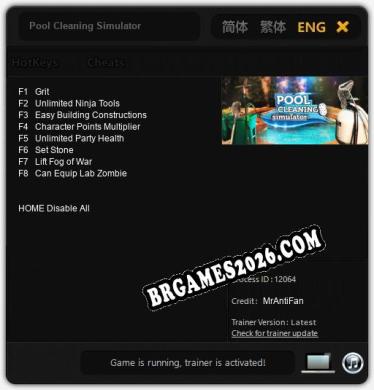Trainer e cheats para Pool Cleaning Simulator - 8 opções