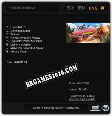 Cheats e trainer Pressure Overdrive +8 [Verificado funcionando]