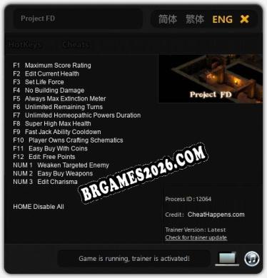 Trainer Project FD [PC] - 15 funções ativas