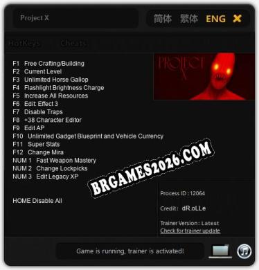 Trainer para Project X [v1.0.8]