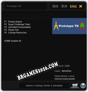 Cheats Prototype TD - Trainer v5.0 por MrAntiFan