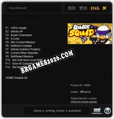 Cheats e trainer QuackSquad +12 [Verificado funcionando]