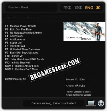 Quantum Break: Trainer Completo (v2.0.19)