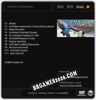 Trainer para Radical Zomboarding [v1.0.4]