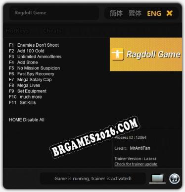Ragdoll Game Trainer - 11 funções [Download Gratuito]
