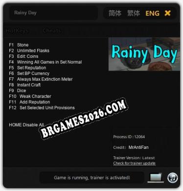 Rainy Day: TRAINER E CHEATS (V1.0.96)