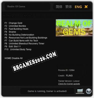Realm Of Gems: Trainer Gratuito (+10 cheats)